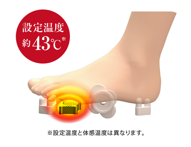 冷えやすい足先をじんわり温める「足裏ヒーター機能」