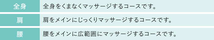マッサージコース